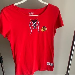 3/$20 Reebok Chicago BlackHawks Red Top